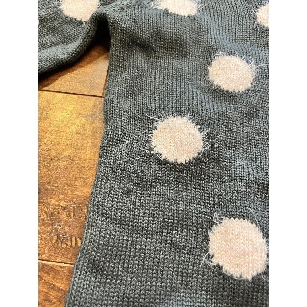 3 Pommes Oh Baby Polka Dot Knit Sweater Grey Girls Size 7-8 - Picture 2 of 6